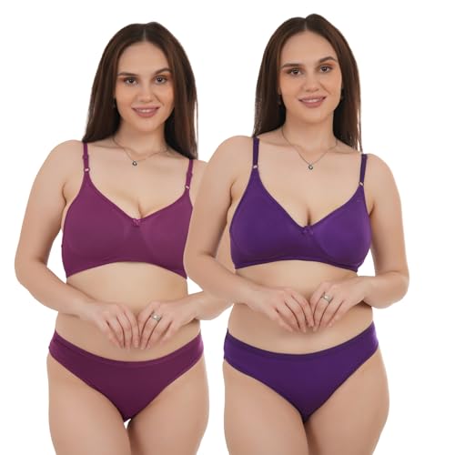 Image of Unitrust Premium Lingerie Set with Full Coverage Non-Padded Bra and Hipster Panty Set