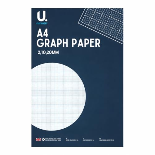 Sixstore A4 Professional Graph Pad 35 Sheets 70gsm Paper Printed 2/10/20mm Graph