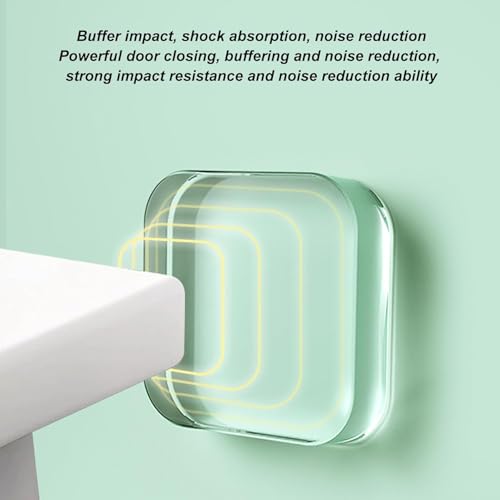 Image of Siara Silicone Wall Protector Door Stopper with Self Adhesive Backing | Door Handle Bumpers for Wall Furniture Cupboard Refrigerator Protection | Transparent Wall Guard - Square 6 Pieces