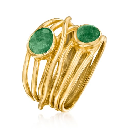 Image of Ross-Simons Gemstone Highway Ring in 18kt Gold Over Sterling