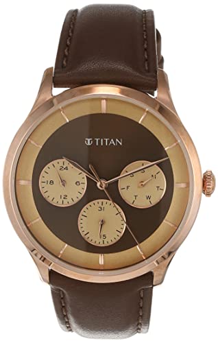 Titan Light Leathers Analog Brown Dial Men's Watch-90125WL01 - Image 3