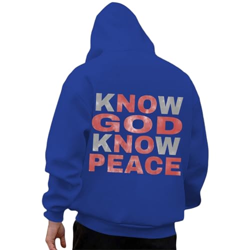 Christian Hoodies for Men,Christian Letter Print Oversized Hooded Sweatshirt | Trendy Pullover Top Fall Winter Clothes