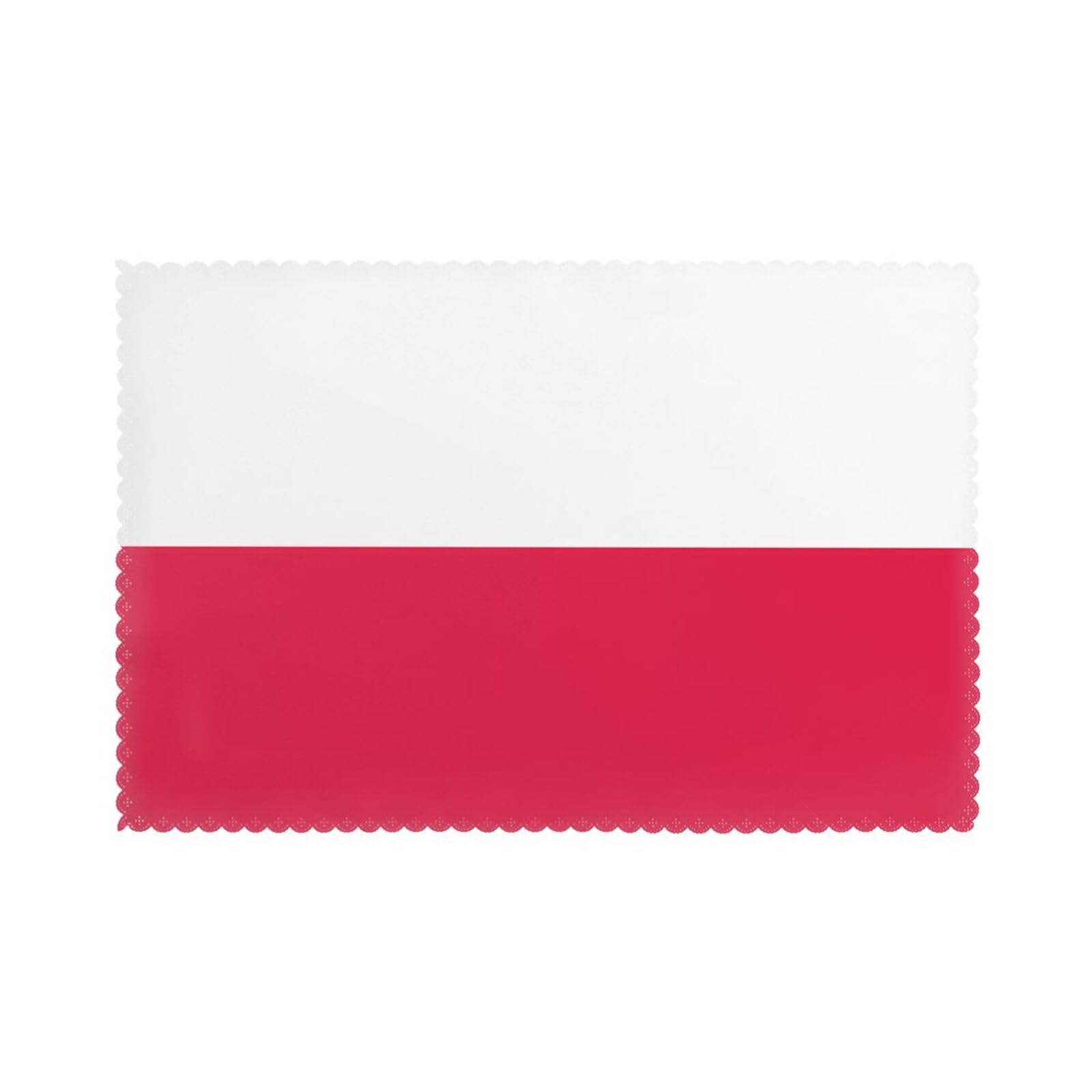 Polish flag Placemat set of 6, oil-proof, washable, suitable for kitchen, restaurant, party, etc.