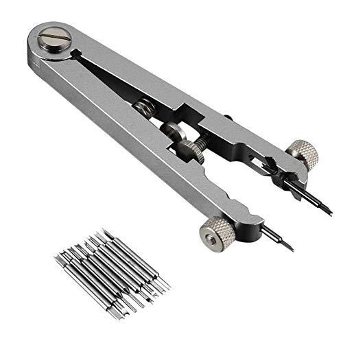 Venus valink Reloj Reparación de Herramientas Kit, 8 Pins + Pulsera Primavera Barra Estándar Alicates Removedor Repuesto Extraer Pinzas Kit para Correa Reparación, Muelle Remoción - Gris