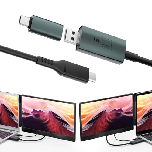 Image of Teamgee H5 USB Data to Video Conversion Hub, HD Video Transfer Cable for Laptops 15.6 inch Laptop Screen Extender
