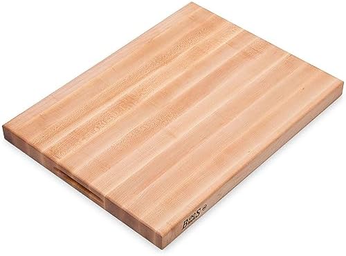 John Boos Boos Block Platinum Series Large Reversible Wood Cutting Board, 1.75-Inch Thickness, 24" x 18" x 1 3/4", Maple