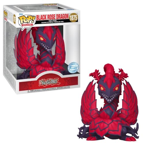 Image of Funko Pop Deluxe Animation - Yu-Gi-Oh! Black Rose Dragon #1875 | Black Pink Dragon Vinyl Figure | Special Edition with Display Base | Great for Anime Fans and Collectors