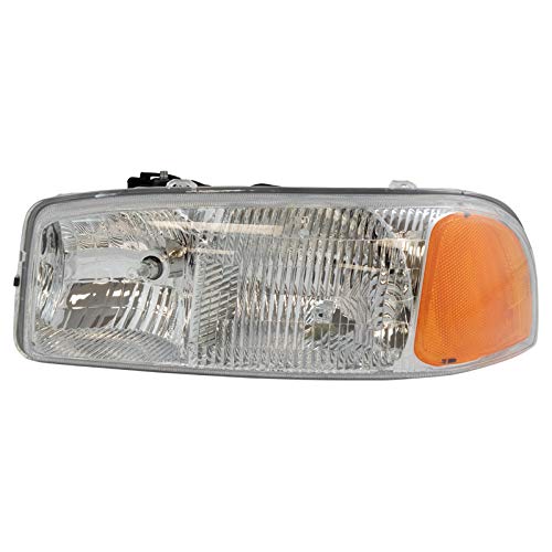 Image of TRQ Driver Side Headlight Assembly Compatible with 2001-2006 GMC Sierra 1500 2007 Sierra 1500 Classic & HD Yukon Yukon XL 1500 2500 GM2502188