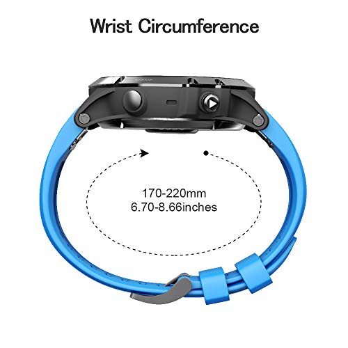 Image of NotoCity Silicone Fenix Bands - Replacement Watch Strap for Garmin Fenix 8 /5X+ /6X /6X Pro /3 /HR /Descent MK1 /D2 Delta PX /D2 Charlie (Blue)