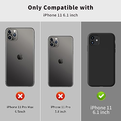 TAXXOE Silicone Case with iPhone 11 Case Soft Ultra Slim Protective Shockproof Liquid Silicone Phone Case,Anti-Scratch Microfiber Lining,6.1 inch-Black - Image 2