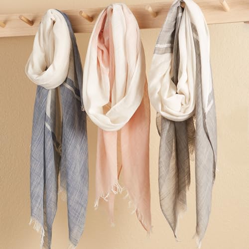 Hadley Wren womens Emma Color Block Striped Scarf, Lightweight for Spring/Summer4