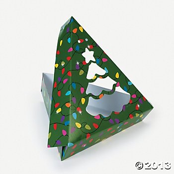 CHRISTMAS TREE-SHAPED COOKIE BOXES/1 DOZEN/10 INCHES