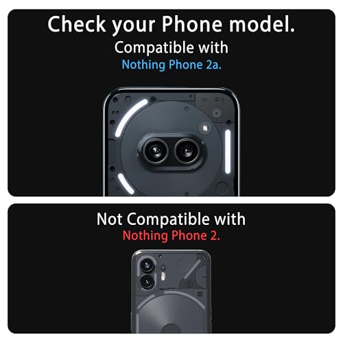 Image of ArmourPro Camera Rings Tempered Glass for Nothing Phone 2A, Tough HD Individual Aluminum Alloy Rings 9H Camera Cover, Scratch-Resistant,Camera Lens Protection| Black, 1 Pack