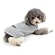 Zunea Hundeshirt für kleine Hunde, Katzen, Haustiere, gestreiftes T-Shirt für den Sommer, coole Weste, Welpen, Basic, Tank-Top, weiche Baumwolle, Chihuahua, Kleidung für Hunde, Grau, Größe M