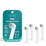 quip 360 Oscillating Electric Toothbrush Heads - 4 Pack - Verified quip Brush Head Refills for Oscillating Toothbrushes - Soft Bristles, Dual-Length, Compact - Last 3 Months Each - White