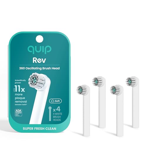 quip-360-Oscillating-Electric-Toothbrush-Heads-4-Pack-Verified-quip-Brush-Head-Refills-for-Oscillating-Toothbrushes-Soft-Bristles-Dual-Length-Compact-Last-3-Months-Each-White quip 360 Oscillating Electric Toothbrush Heads - 4 Pack - Verified quip Brush Head Refills for Oscillating Toothbrushes - Soft Bristles, Dual-Length, Compact - Last 3 Months Each - White - Image 1