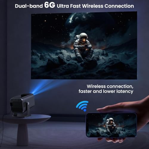 Image of Krisons-Zytel 002 Smart Android Projector with Free 20 Watts SoundBar, WiFi 6 & 5.4 Bluetooth| Full HD Supprot |Upto 200 inch Screen|Auto Focus /Keystone |Built in Apps /MIRRORING| Home Theatre Bundle
