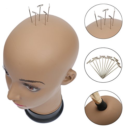 Bhd Beauty Bald Mannequin Head Brown Female Professional Cosmetology For Wig Making, Display Wigs, Eyeglasses, Hairs With T Pins 22'' #TOP5