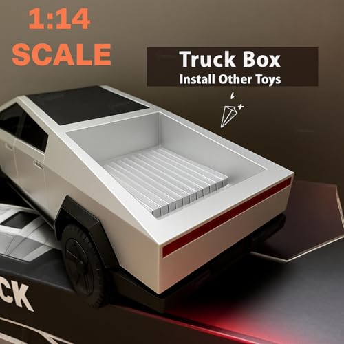 Image of GRAPHENE RC 1:14 Tesla Cybertruck Remote Control Simulation High Speed Racing Car All-Terrain with Rechargeable 27Mhz Radio-Controlled Working Dazzling Lights for Kids of Age 14+ (RC Tesla Truck)