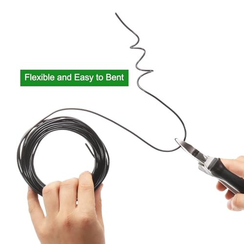 QUARKZMAN Bonsai Draht Eloxiertes Aluminium Trainingsdraht 1mm Stärke 10m Länge Biegsamer Bonsai Baum Draht für Garten, Gartenbau, Landschaftsbau, Pflanzen, Schwarz