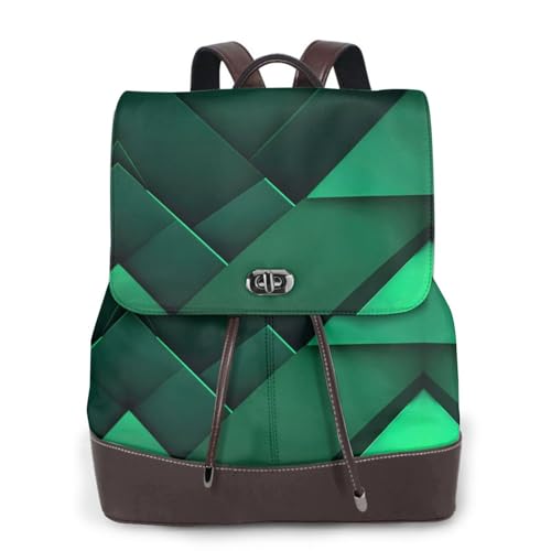 Sac à dos en cuir imprimé géométrique noir et doré EdWal polyvalent taille unique