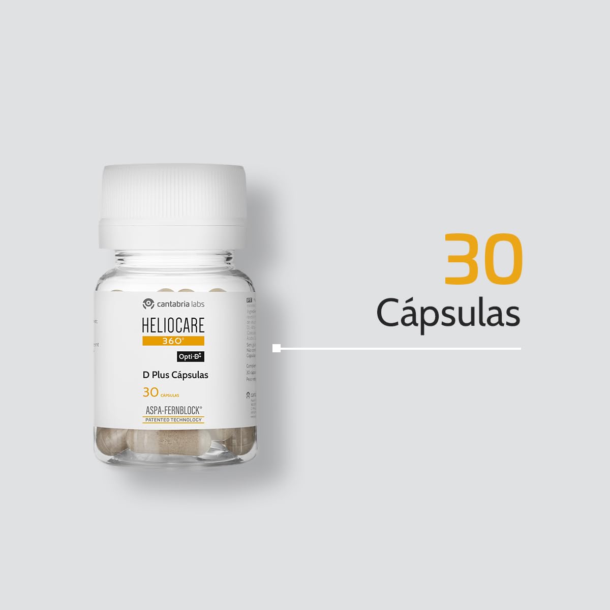 Cantabria Labs - Heliocare 360° D Plus Cápsulas - Protección Solar Oral - 30 Cápsulas - Vitamina D - Para Pieles Muy Claras y Sensibles