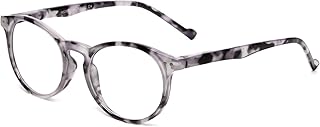 Calabria MDR8003 Round Reading Glasses +7.00 Grey Tortoise Women Single Power Reader Trendy Classic Ladies Eyeglass Designer