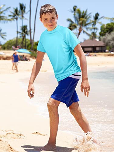 Poroka 5 Pack Boys' Rash Guard Youth Boys Upf 50+ Short Sleeve Swim Shirts Teenage Boy Quick-Dry Water Surf Swim Shirt #TOP5