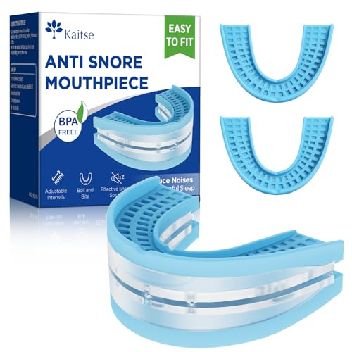 Anti Snore Mouthpiece - Anti Snoring Devices for Sleep - Adjustable Snoring Solution(Water Blue)