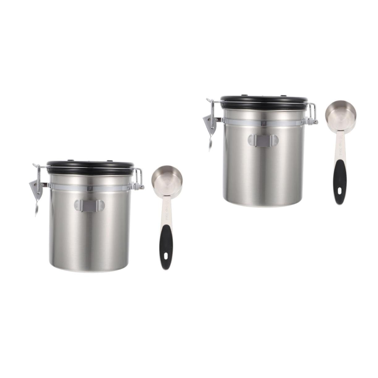 Ciieeo 2 Stk Kaffeebohne luftdichte Dose Behälter Teebeutel-Schubladen-Organizer Korb coffee beans container kaffeedose vakuum verschlossenes Glas Kaffeebohnenglas Edelstahl 304 Silver