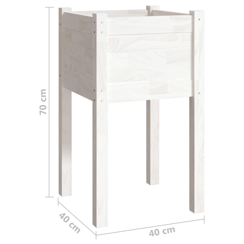Macetero 2 unidades, madera maciza de pino, 40 x 40 x 70 cm, resistente a la intemperie, balcón, jardinera, exterior, moderno, rectangular, con almacenamiento de agua, para verduras, hierbas
