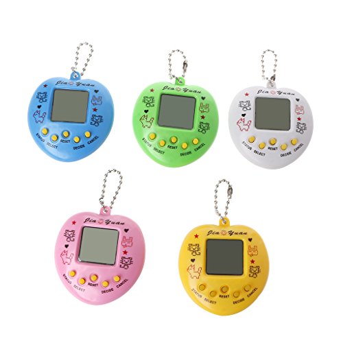 MinnowXY Retro Handheld Game Machine Electronic Toys Nostalgic Virtual Digital Pet with Keychain Game Keyring for Kids
