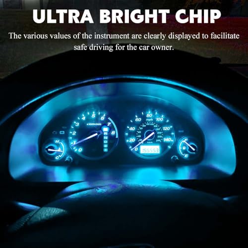 Image of 10PCS T4.2 Led Bulb Neo Wedge 10mm Base, Car Interior Dash Light, 12V IP65 Waterproof 3030 Chip LED Super Bright A /C Indicator Light, Climate Control Switch Indication Bulb for Cars (Ice Blue)