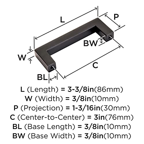 Image of Amerock Monument 3 inch (76mm) Center-to-Center Oil-Rubbed Bronze Cabinet Pull - 25 Pack