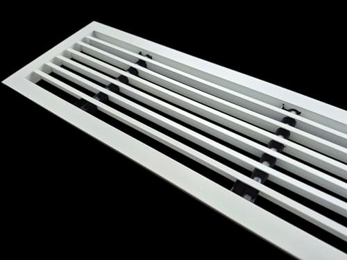 Image of Premium Central air Conditioning Grille- Linear Bar Grilles - Aluminium Powder Coated Grill, Ventilation Grill, Home Grill, ac Jali, Grill for Wall, Sidewall and Ceiling (12 inch * 4 inch)