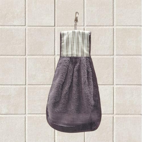 Image of Hanging Hand Towel | Wash Basin Napkin with Loop | Kitchen Sink Towel | Pack of 3 in (Blue, Grey and Purple) | Assorted