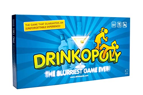 Drinkopoly – The King of Drinking Games – Combined Board/Table Party Games for Adults and Students with 50 Expansion Cards with Tasks, A Drinking Game Gift Set, English Manuals