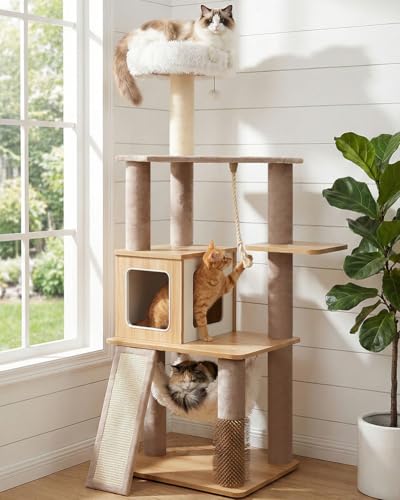 Purrlato 61 Wood Cat Tree Tower Modern Cat Furniture for Indoor Cats