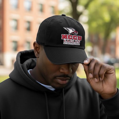 Gorra bordada ajustable NCCU Eagles unisex negra miniatura 5