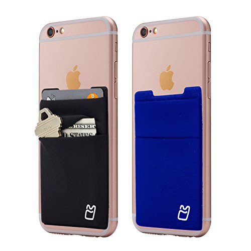 Cardly Wallet | Card and Money Holder for Cell Phone | Sticks On Case (Blue & Black)