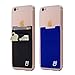 (Two) Stretchy Cell Phone Stick on Wallet Card Holder Phone Pocket for iPhone, Android and all Smartphones. (Blue&Black)