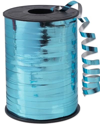 Image of PartyWoo Light Blue Curling Ribbon, 500 Yard Solid Color Ribbon for Balloons, Balloon String, Balloon Ribbon, Curling Ribbon for Craft, Ribbon for Gift Wrapping, Crafting, Florist Flower (1 Roll)