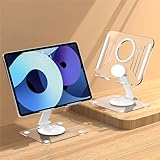 OGMAPLE Tablet Stand, 360° Rotatable iPad Stand Compact Acrylic Desk Holder, Compatible with 6-11' Tablet