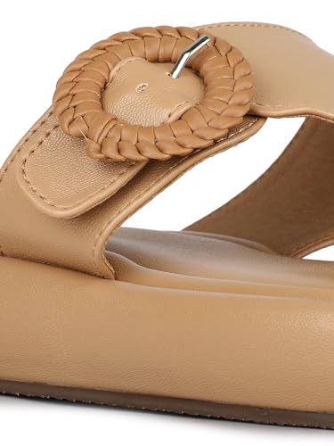 Image of Inc.5 Womens Beige Casual Solid Round Toe Sandals