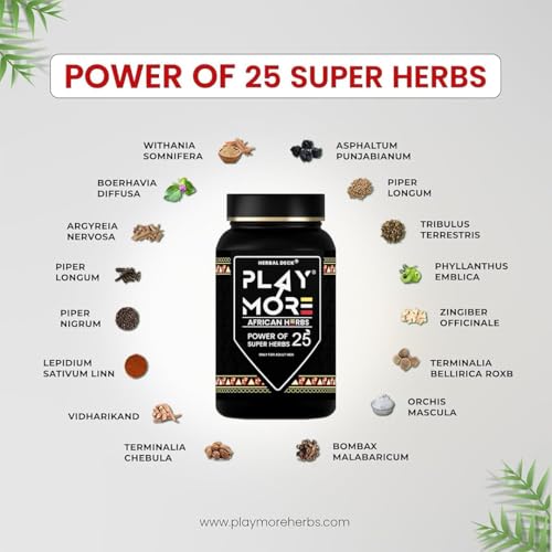 Image of Herbal Deck Play More Powder for Men | Pack Of 2 | African Herbal Formula | Stamina, Vitality & Immunity | Supports Reproductive Health Naturally