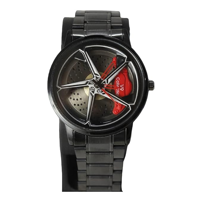 GS MART V9 Gyro Spinning Car Alloy Rim Wheel Watch Stainless Steel Men Analogue Watch New Wheels Rolling Creative Fashion Che Youhui League Fans Butterfly Double Snap Gift Wristwatch (Red) (B0DH242KZ7) Amazon Price History, Amazon Price Tracker