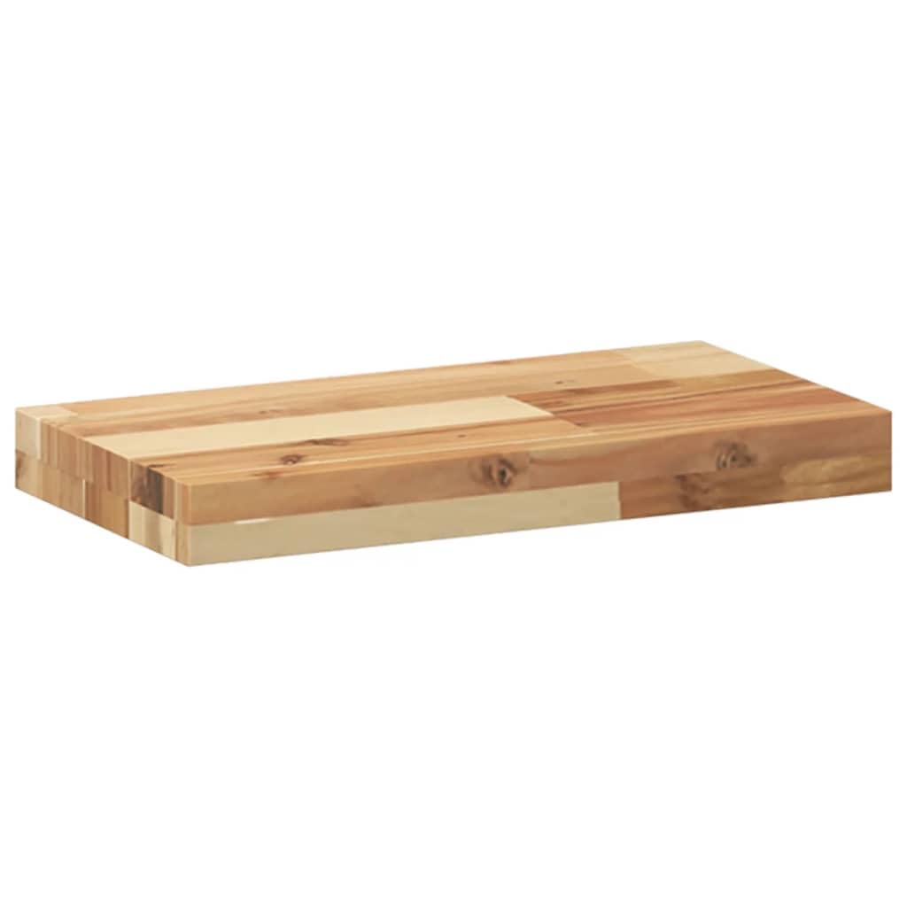 Set di 2 mensole da parete, 40 x 20 x 4 cm, in legno massello di acacia, trattato ad olio, versatile, per soggiorno, cucina, bagno, camera da letto, ufficio, decorazione