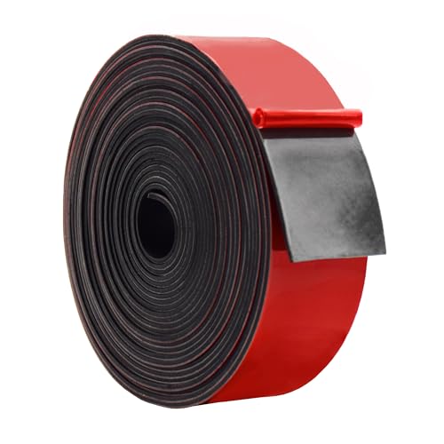DOBTIM Solid Neoprene Rubber Strips with Adhesive Backing 1/16 (.062)" Thick x 2" Wide x 25' Long, Self Adhesive Rubber Sheets, Rolls &amp; Strips for DIY Gaskets Crafts Pads Seals Warehouse Flooring