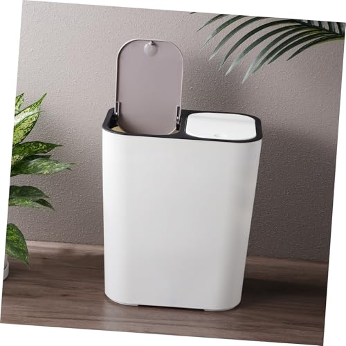 Bote de basura dual rectangular beige miniatura 6