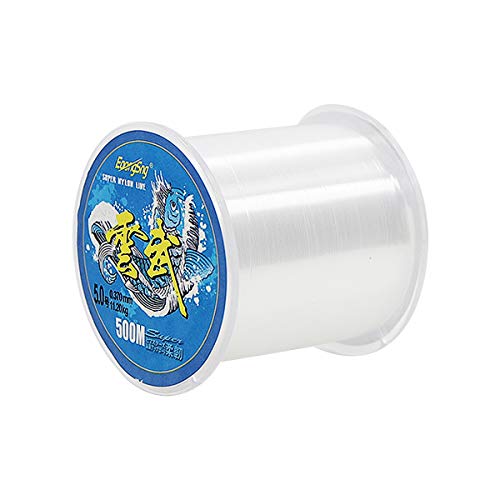 BetterJonny - Sedal de Pesca (Nailon, 500 m, monofilamento de tensión Fuerte, Nailon Transparente, 0.370mm de diámetro, línea de Pesca Transparente) Cover